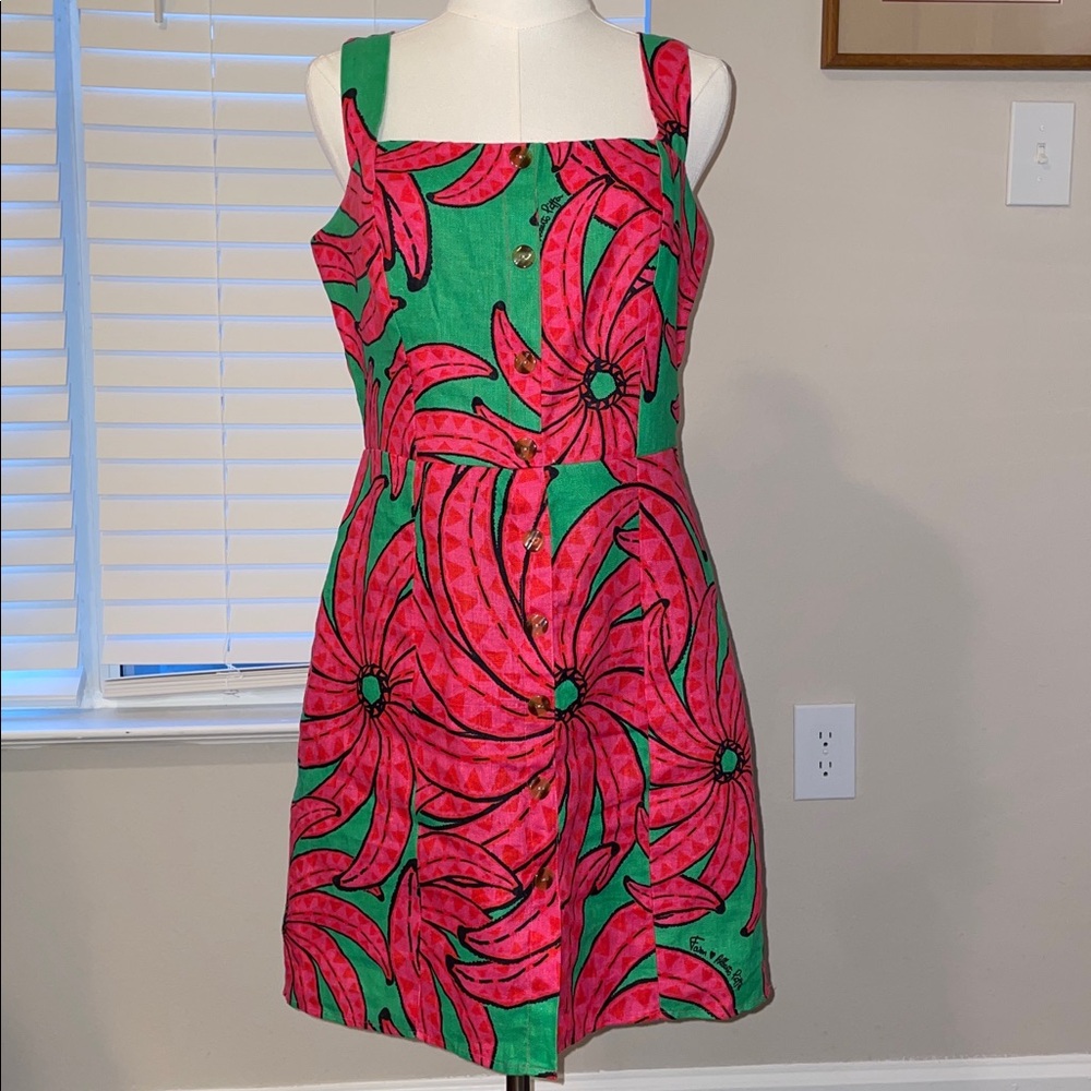 FARM Rio Red and Green Mini Dress